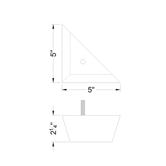 2 1/4'' Black Corner Wooden Feet 