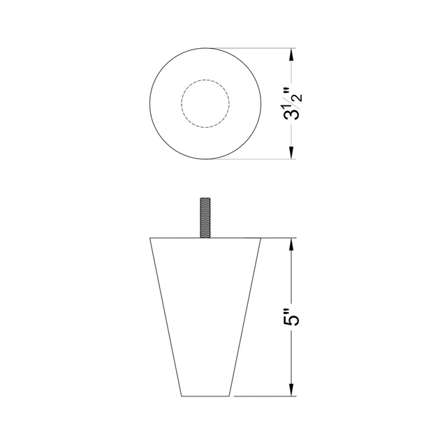 5'' Unfinished Wood Tapered Bun Feet