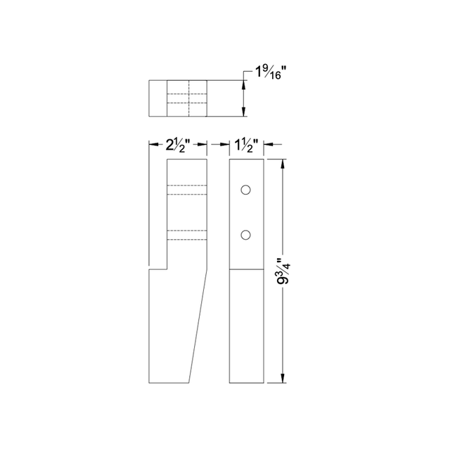 9 3/4'' Espresso Dark Corner Wooden Feet