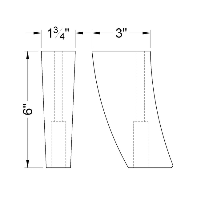 6'' Espresso Dark Curved Wooden Furniture Legs