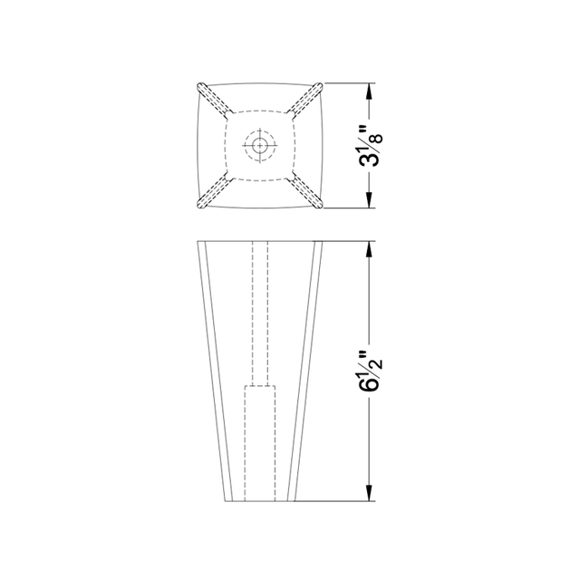 6 1/2'' Espresso Brown Square Wooden Feet