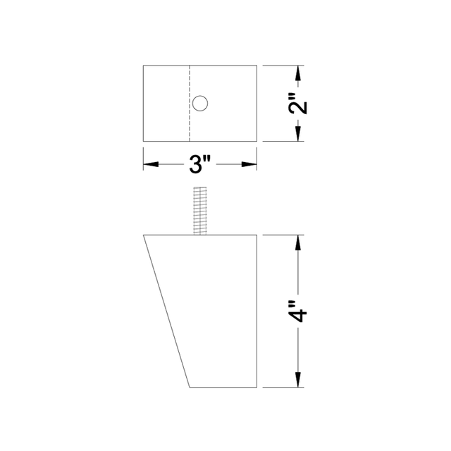 4'' Espresso Corner Furniture Feet