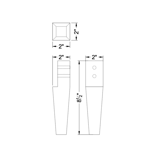8 1/2'' Espresso Dark Corner Wooden Feet