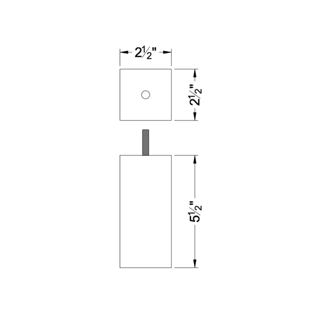 5 1/2'' Black Corner Furniture Feet