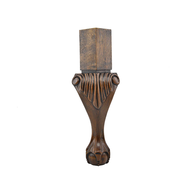 14'' Espresso Carved Wood Queen Anne Furniture Legs