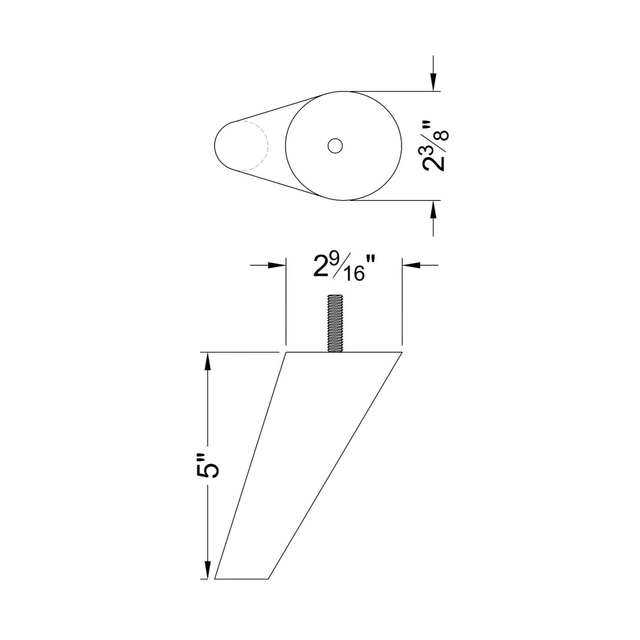 5'' Wooden Round Tapered Furniture Leg
