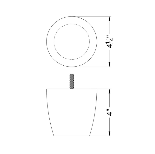 6'' Black Turned Bun Feet