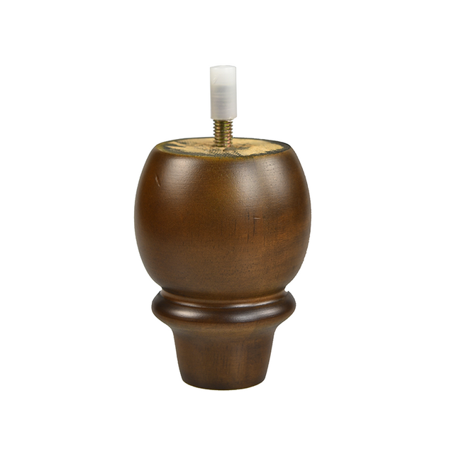 4 5/16'' Wooden Walnut Finish Round Bun Feet