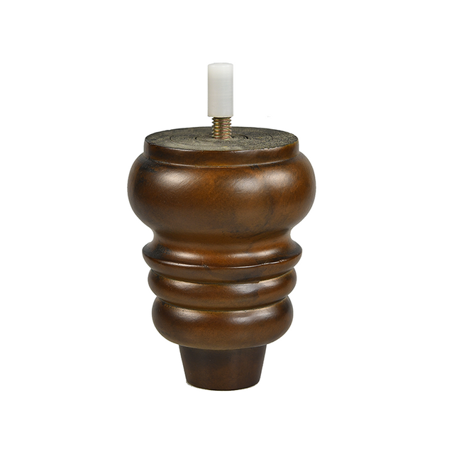 4 5/16'' Wooden Walnut Finish Round Furniture Leg
