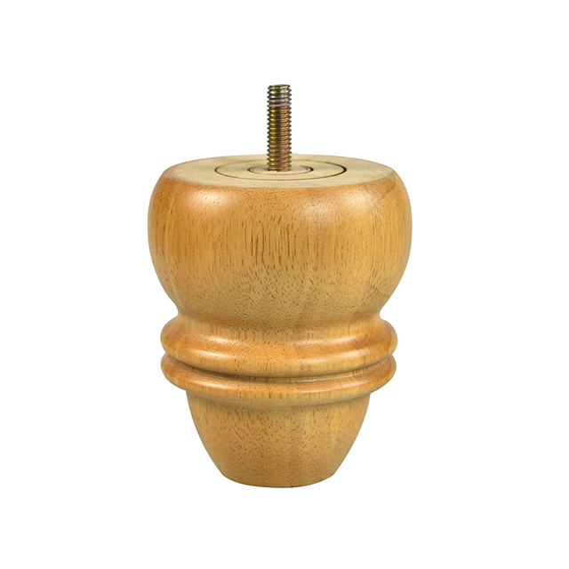 4 5/16'' Wooden Natural Finish Round Bun Feet