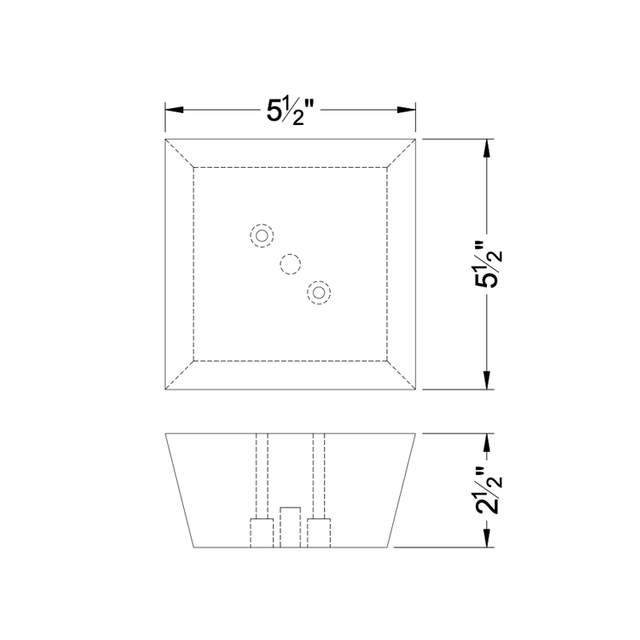 2 1/2'' Espresso Square Wooden Feet