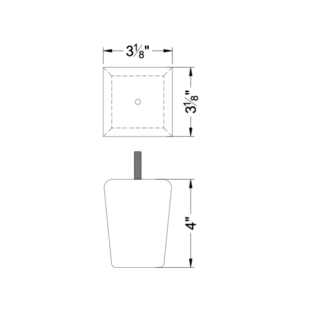 4'' Espresso Brown Square Wooden Feet