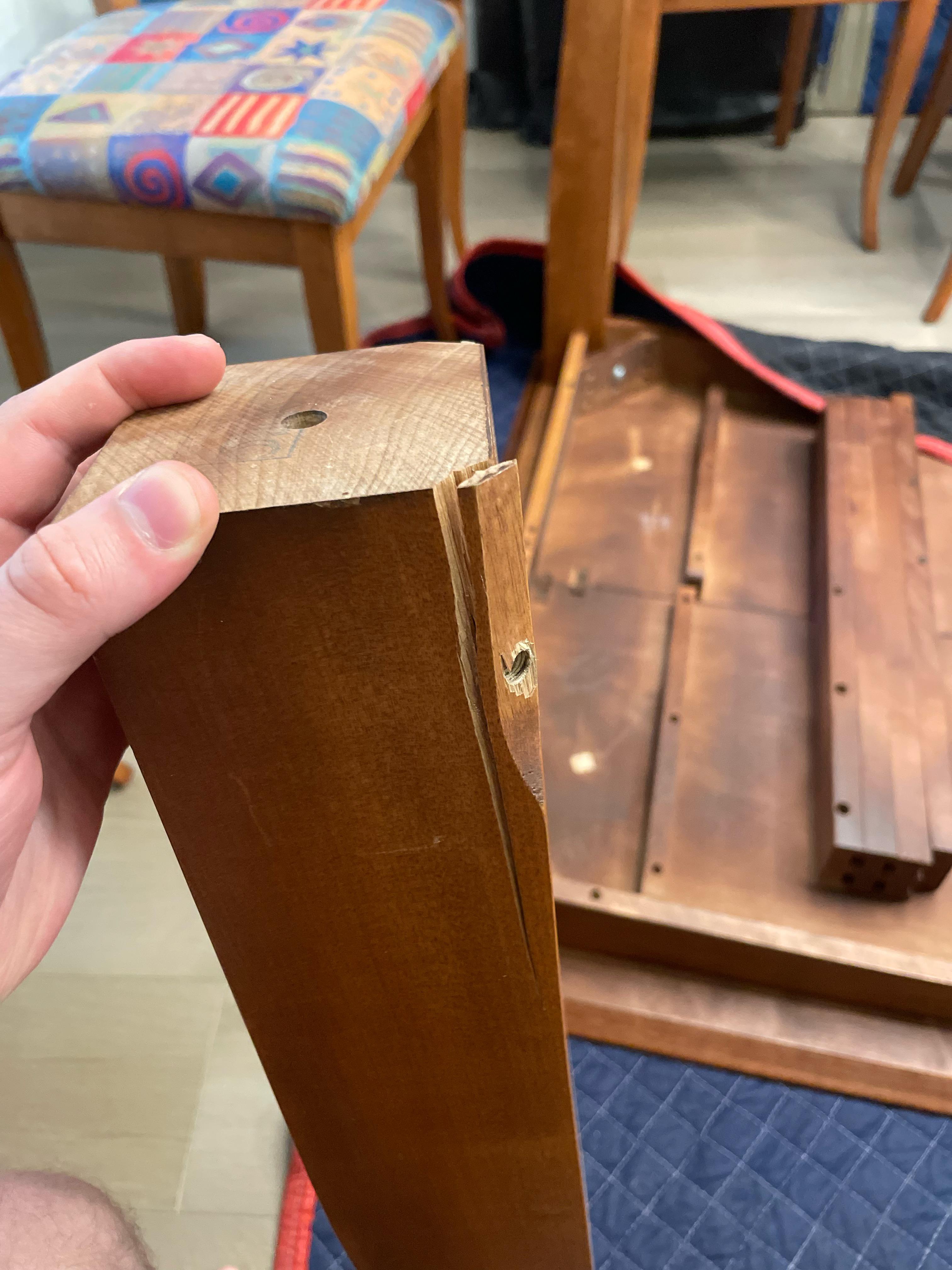 wood table leg